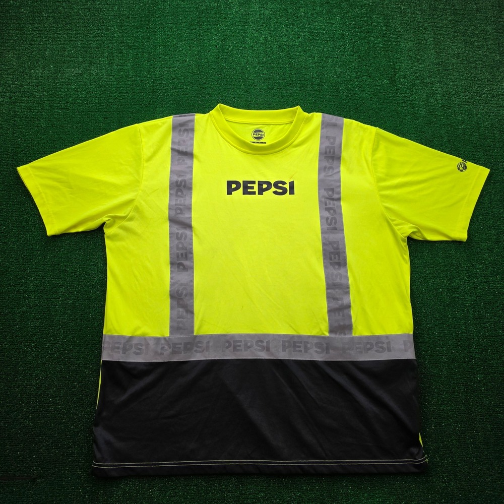Pepsi Zero‎ Employee Tshirt Mens XL Highlight Green Uniform Work Wear